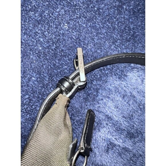 COACH Neoprene Nylon Dark Green Leather Handle Satchel Handbag - Picture 14 of 16